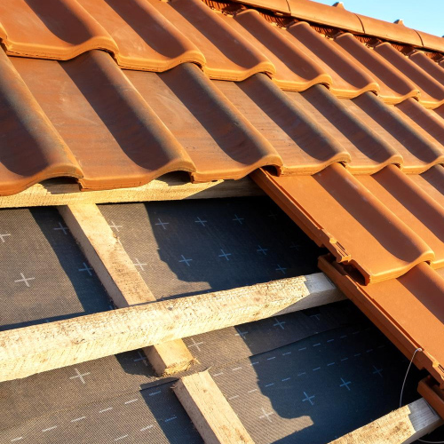 Couvreur à Marsac pendant un démoussage